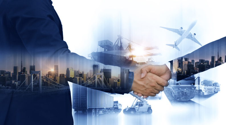 Business people shaking hands, success business of Logistics Industrial Container Cargo freight ship for Concept of fast or instant shipping, Online goods orders worldwide Business people shaking hands, success business of Logistics Industrial Container Cargo freight ship for Concept of fast or instant shipping, Online goods orders worldwide